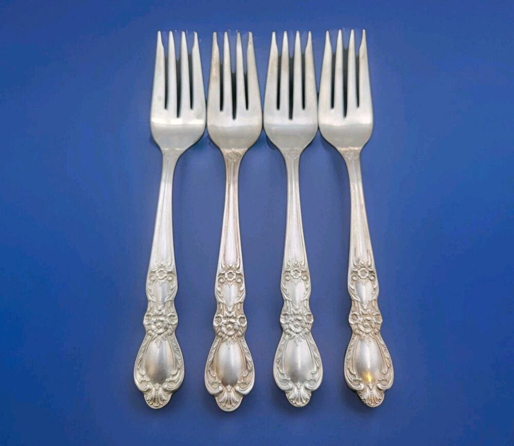 1847 IS Rogers Bros Silverware Set Of 4 HERITAGE Flatware Salad Forks